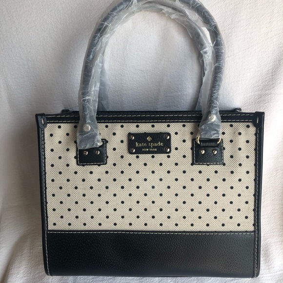 Kate spade Quinn Belltown cream with black leather - Picture 1 of 5